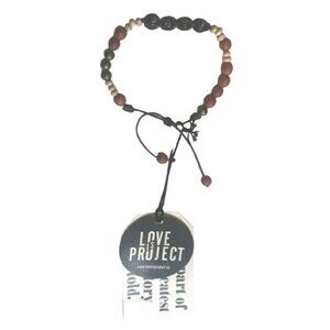 NWT Artisan bracelet Love is Project Handmade Beaded Boho adjustable nature